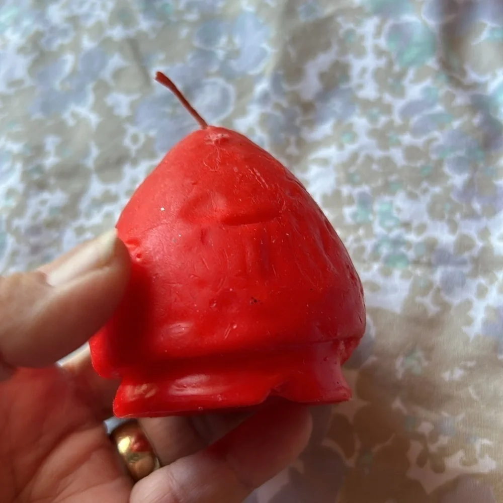 Santa Claus Vintage Plastic Figurines with Candle Hats